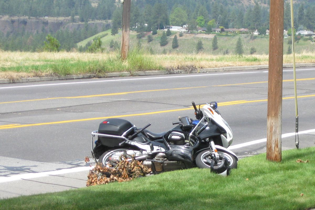 A Spokane police motorcycle officer, who hasn