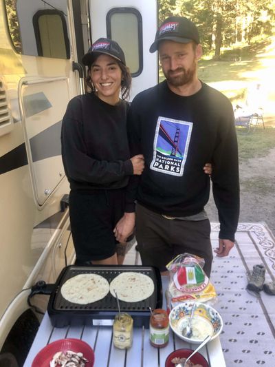 Izzy and Asa came over for dinner and we served DIY pizza on our George Foreman Grill. (Leslie Kelly)