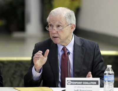 U.S. Attorney General Jeff Sessions speaks to members of the Indianapolis Ten Point Coalition, Nov. 6, 2017, in Indianapolis. (Darron Cummings / Associated Press)