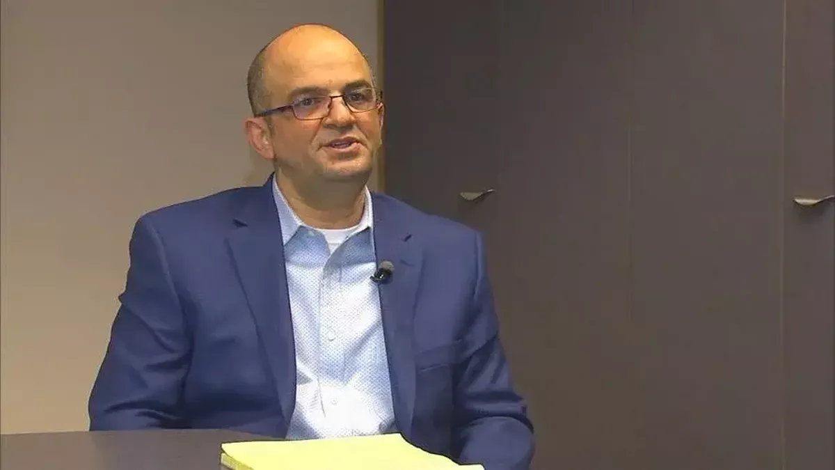 Mike Gahvarehchee sits down with KXLY for a 2020 interview.  (Photo courtesy of KXLY)