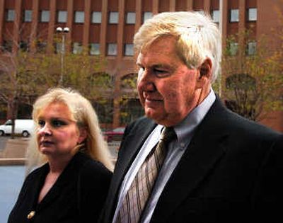 
Steve and Dixie Randock made their initial court appearance  Oct. 26, 2005, at the U.S. Courthouse in Spokane on federal conspiracy, money laundering and wire fraud charges.
 (Jed Conklin / The Spokesman-Review)