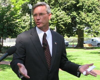 Rex Rammell, a GOP candidate for governor in Idaho, refused to apologize Tuesday, September 1,  2009 for his joking remarks about shooting the president, instead launching his own attacks against Idaho GOP leaders who strongly condemned his remarks.  BETSY RUSSELL betsyr@spokesman.com (Betsy Russell / The Spokesman-Review)