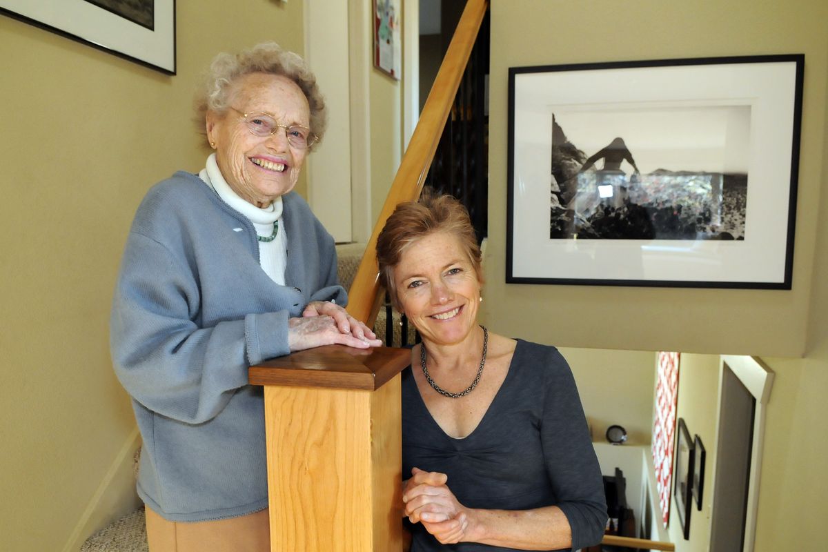 Sarah Conover, right, with Frances Conover Church. Church, Conover's paternal aunt, adopted Conover after a boating accident claimed the lives of four family members. Conover is writing a book about the 1958 tragedy.