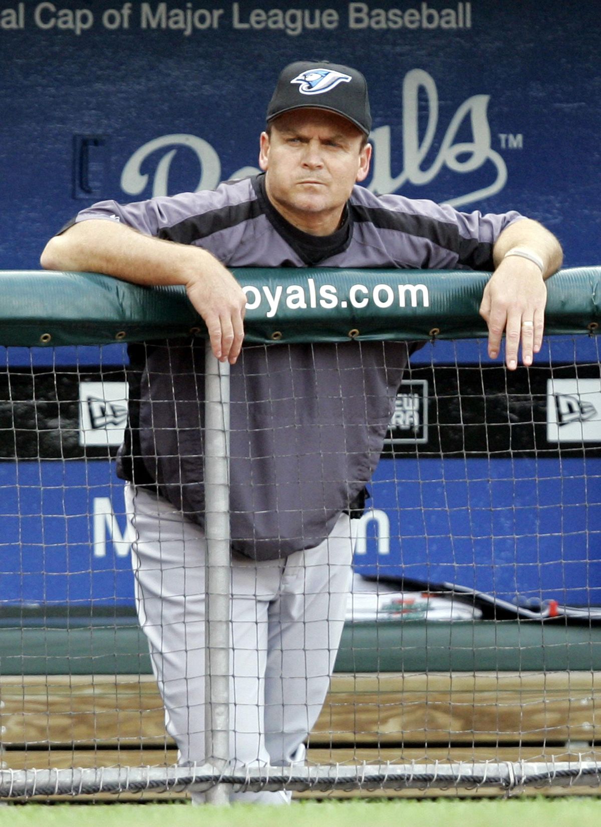 **FILE** In this July 8, 2006 file photo, Toronto Blue Jays manager John Gibbons looks out from the dugout during a baseball game against the Kansas City Royals in Kansas City. Gibbons was fired Friday, June 20, 2008 by the last-place Toronto Blue Jays and replaced by Cito Gaston, who led the team to World Series titles in 1992 and 1993. (AP Photo/Dick Whipple, FILE) ORG XMIT: NYOL920 (DICK WHIPPLE / Associated Press)