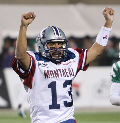 Anthony Calvillo led Montreal to Grey Cup repeat. (Associated Press)