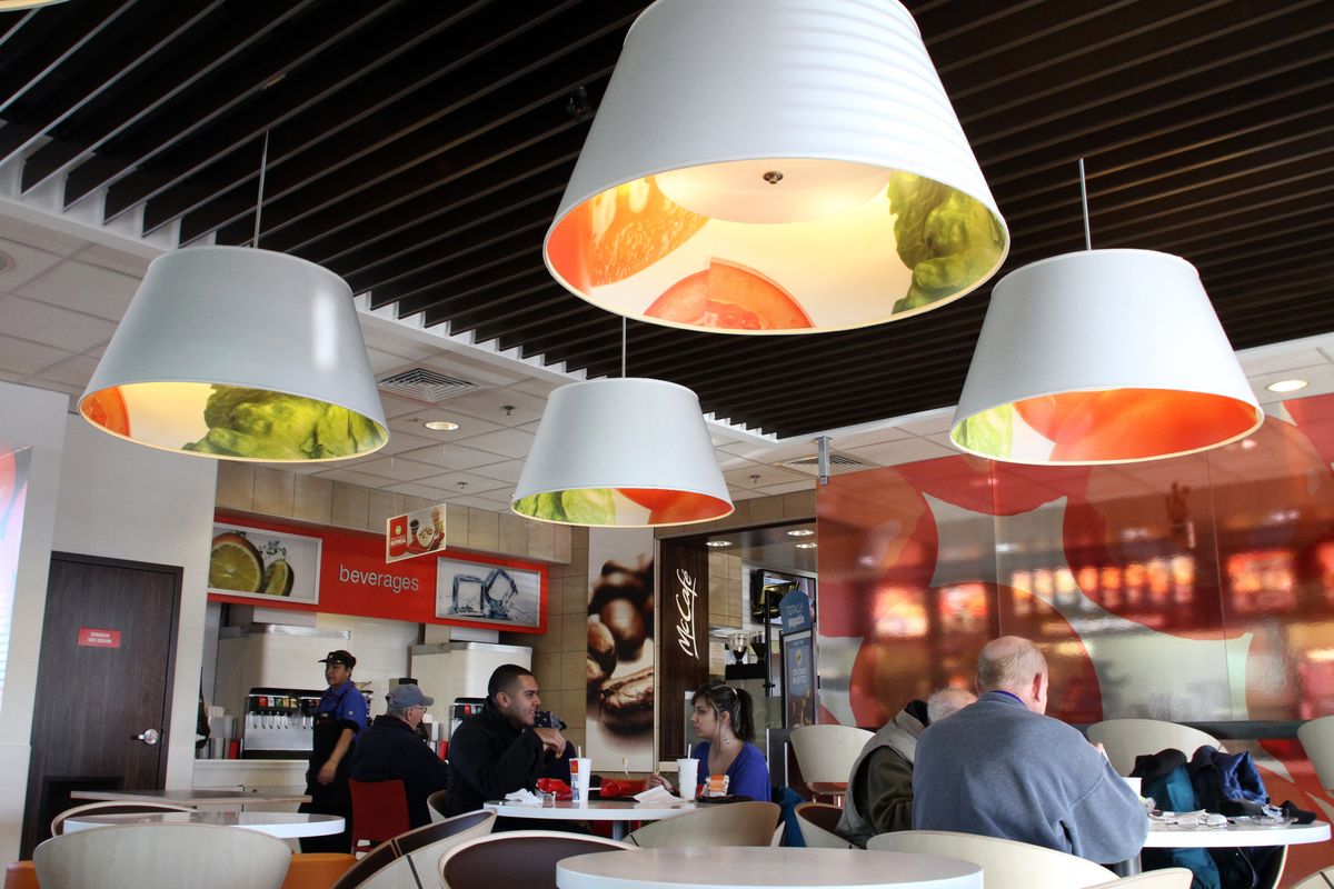 A McDonald’s in Oak Brook, Ill., has been remodeled to reflect the chain’s new design look and offer Wi-Fi.