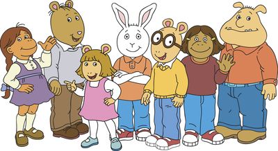 The cast of “Arthur,” from left, Muffy, The Brain, D.W., Buster, Arthur, Francine and Binky. Arthur, of book and PBS fame, and creator Marc Brown have tackled everything from blindness and dyslexia to head lice and peanut allergies among the gang in Elwood City, the small town where the man and the aardvark first settled together in 1976. Photo courtesy of WGBH and Marc Brown Studios (Photo courtesy of WGBH and Marc Brown Studios / The Spokesman-Review)