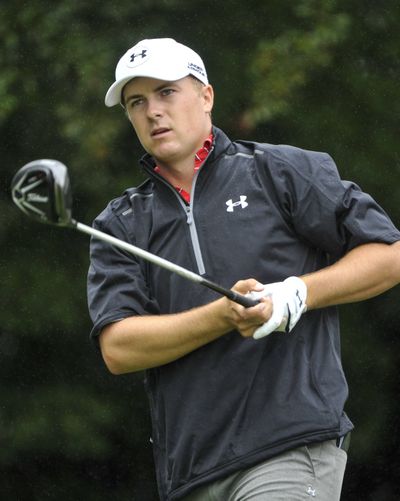Leader Jordan Spieth sits at eight under in the Tour Championship. (Associated Press)
