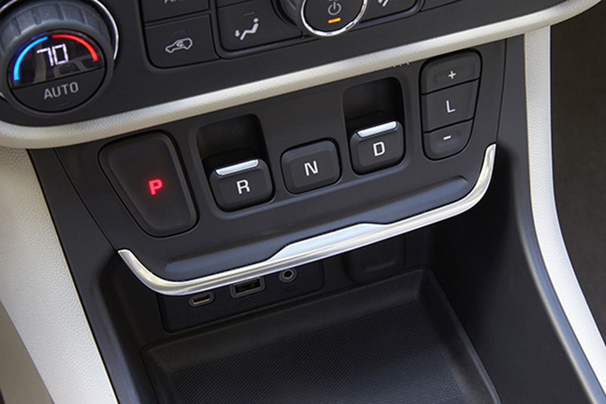 Terrain’s new push-button gear selector is better in concept than practice. (GMC)