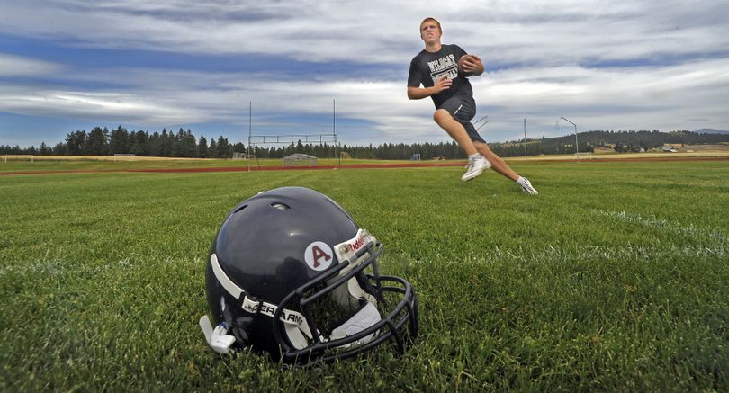 Mt. Spokane tailback Chase Naccarato, already one of the fastest players in the GSL last year, shaved almost a tenth of a second off his 40-yard dash time over the offseason. (Christopher Anderson)