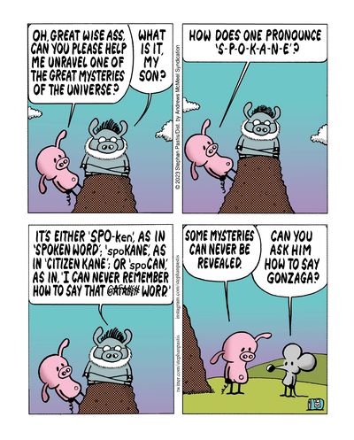 Pastis toasts Spokane with his latest strip.  (Stephan Pastis)