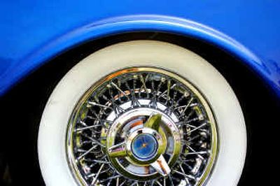 
A wheel of a 1962 Thunderbird shines at the Goodguys Great Northwest Nationals on Friday at the Spokane Fair and Expo Center.
 (Photos by Holly Pickett/ / The Spokesman-Review)