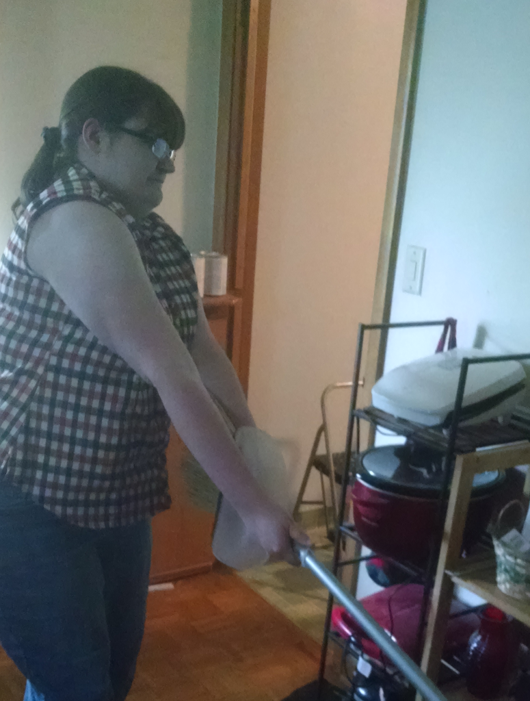Trying to open a door; it made sense at the time