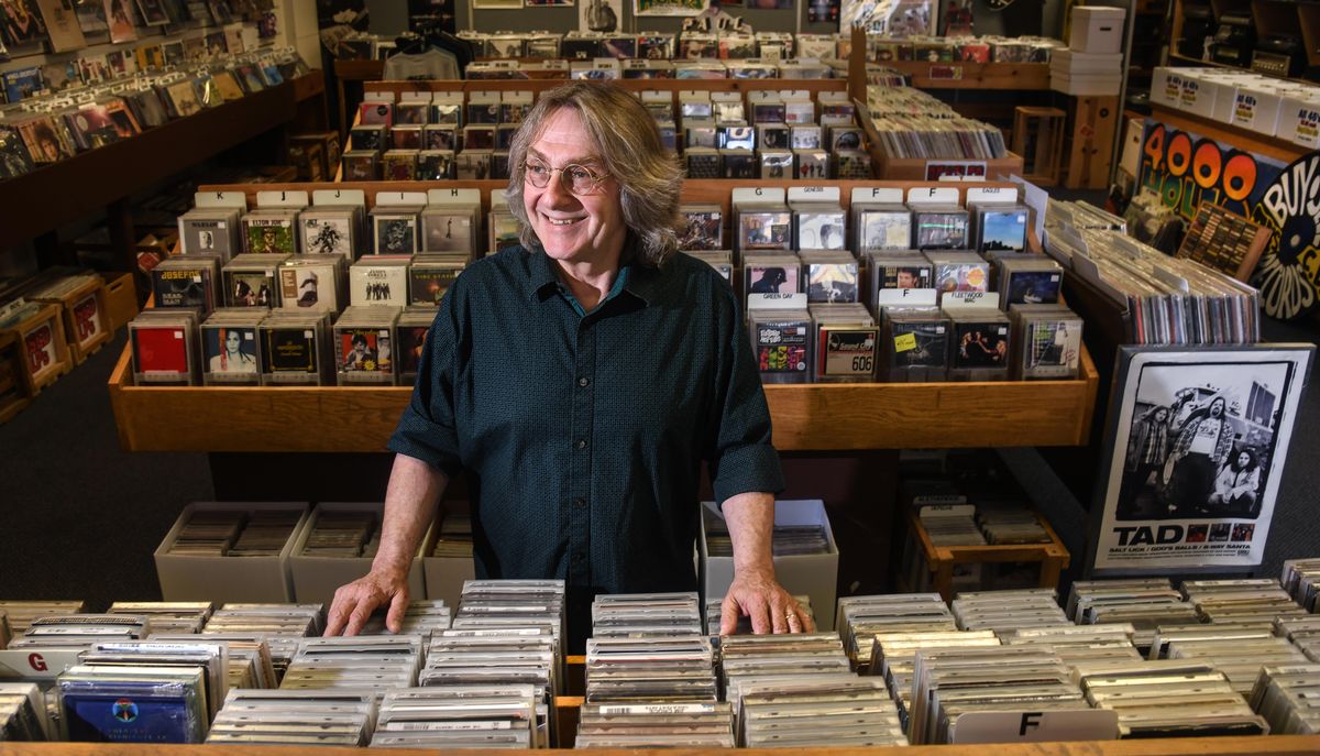 Bob Gallagher is the owner of 4000 Holes Record Store on Monroe Street in Spokane, Wash. (Dan Pelle / The Spokesman-Review)