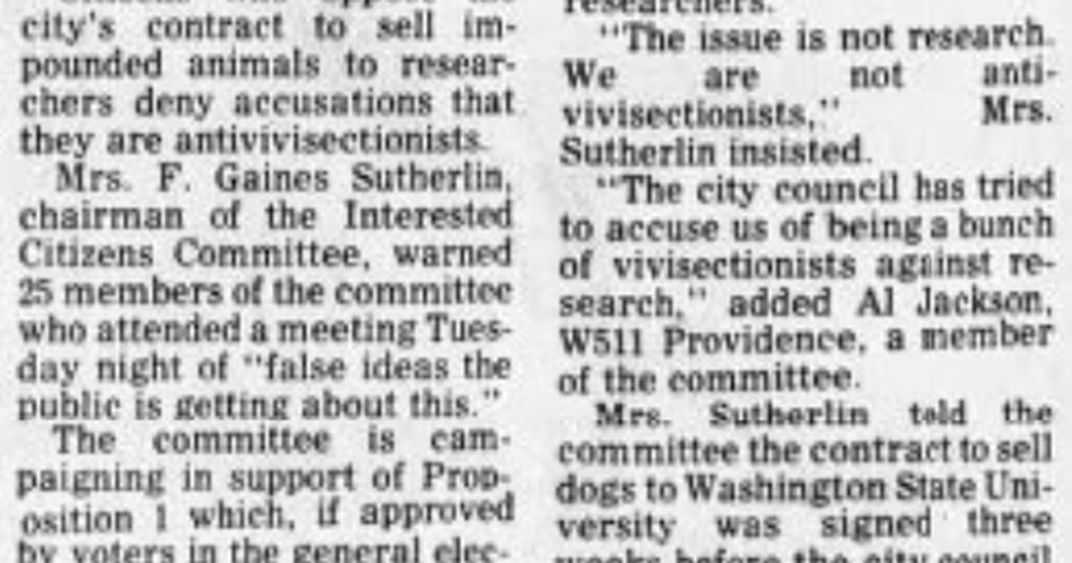 This day in history: Spokane’s debate over selling stray dogs for medical research intensified