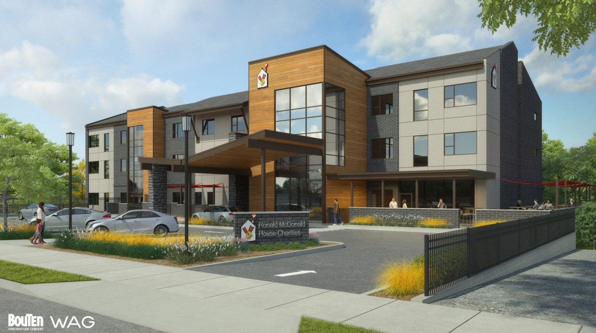 An illustration of the completed expansion at Spokane’s Ronald McDonald House on Fifth Avenue. The $14.5 million project will add 34 rooms to the children’s healthcare facility. (Courtesy Ronald McDonald House Charities)