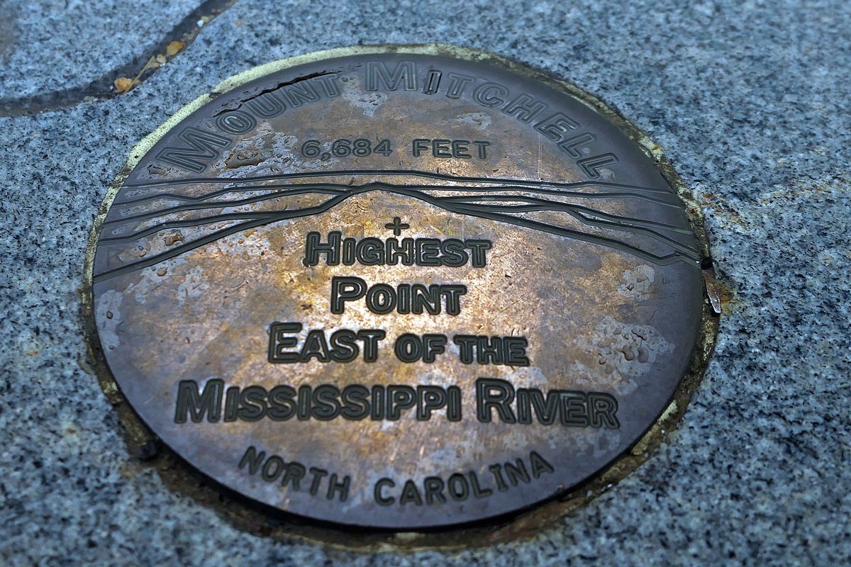 The elevation marker at Mount Mitchell, the high point of North Carolina.  (John Nelson)