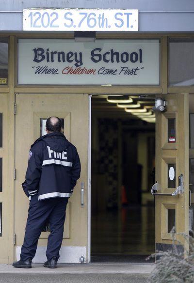A man shot and killed a special education teacher as she walked into her Tacoma, Wash., school on Feb. 26, 2010, shortly before students began arriving for school. (Associated Press)