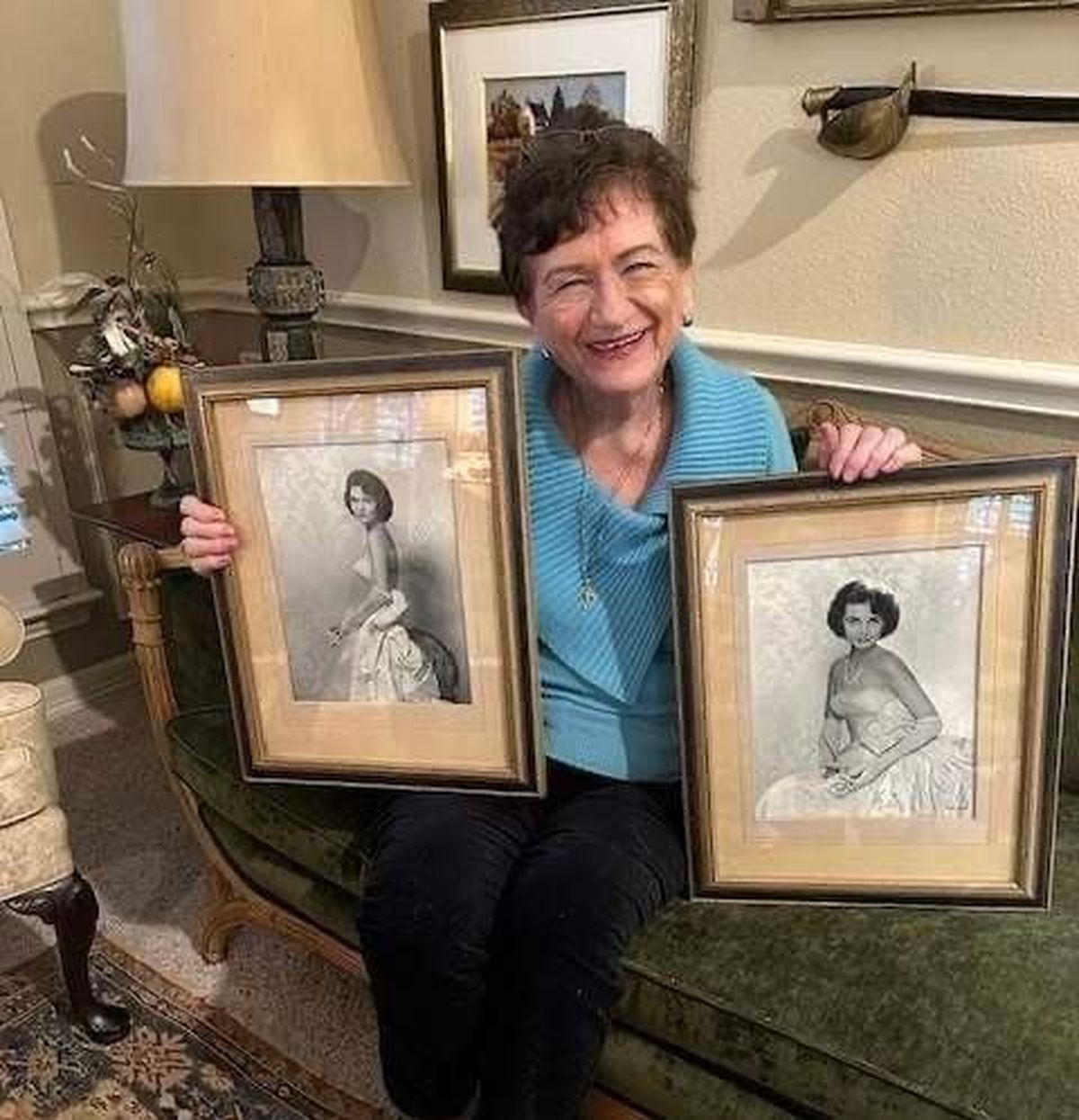 Harriet Galbraith, 85, poses with her long-lost bridal portraits. A woman in Lynchburg, Va., won them at an auction and sought to find her.  (William Galbraith)