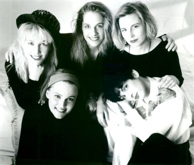 Kathy Valentine, Belinda Carlisle, Charlotte Caffey, Gina Schock and Jane Wiedlin of the Go-Go’s in 1990. They will be inducuted into the rock hall of fame in the fall.  (Courtesy Photo)
