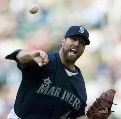 
M's starter R.A. Dickey didn't make it out of second inning. Associated Press
 (Associated Press / The Spokesman-Review)