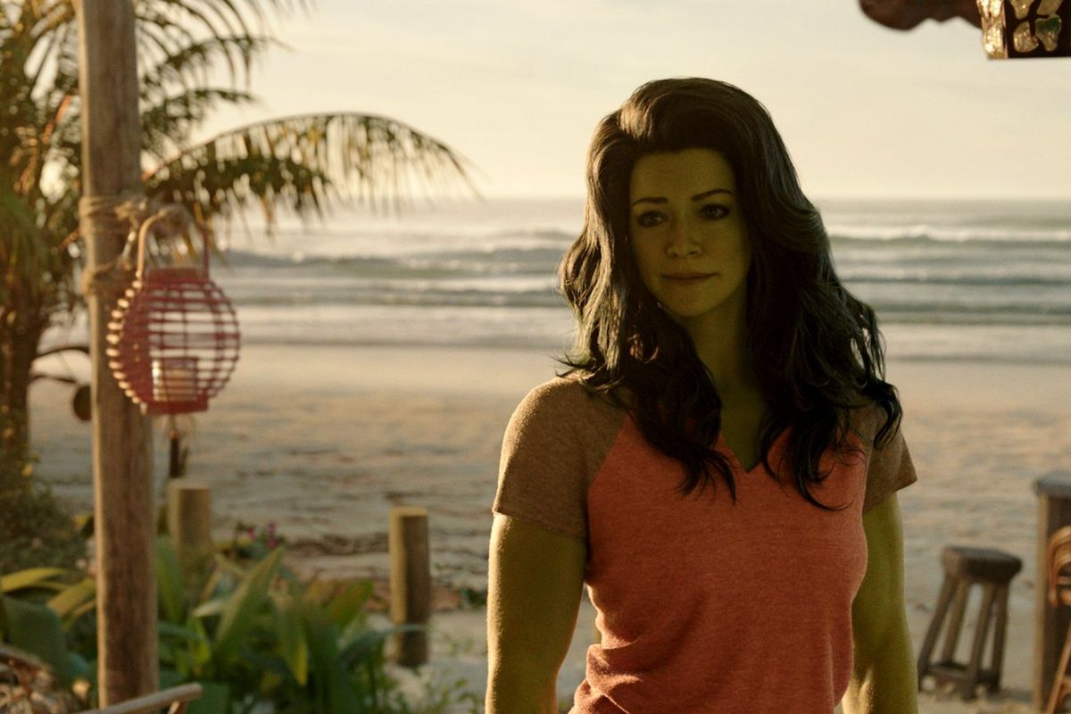 Jennifer Walters (Tatiana Maslany) has a family history of hulking out in “She-Hulk: Attorney at Law.”   (Marvel Studios/Disney Plus)