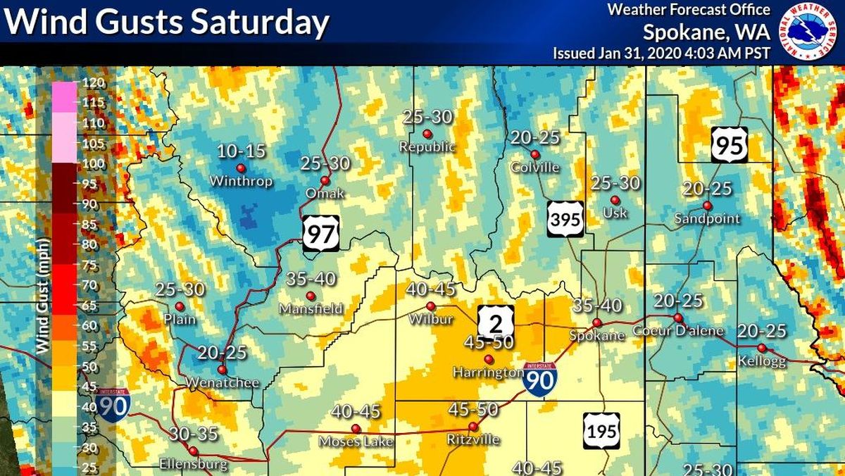 Winds as gusty as 50 mph will bring winter temperatures back to Spokane ...