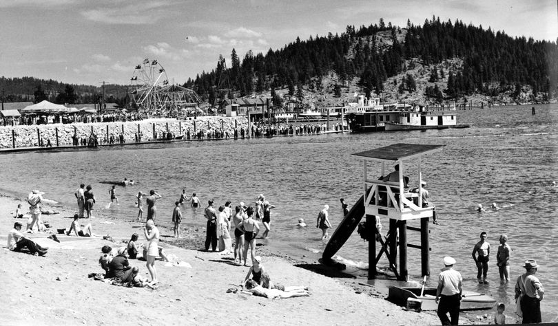 In 1941 Playland Pier is Coeur d'Alene was one of the main attractions for summer fun in the area.   In 1966 the city drew up a 5 year plan for the beach area, which included the removal of the amusement center, but in 1973 the removal was still being debated.  By 1975 the pier hand been emptied and was ready for removal when a suspicious fire destroyed most of what was left.  