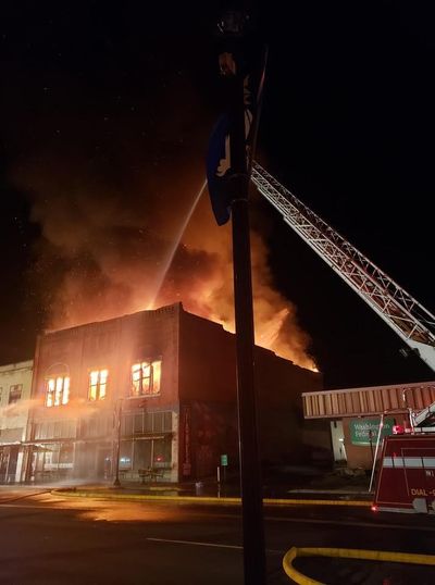 Fonks Coffeehouse, 112 N. Main St., in downtown Colfax was destroyed Tuesday, March 17, 2020. (Rosalia Fire Department)