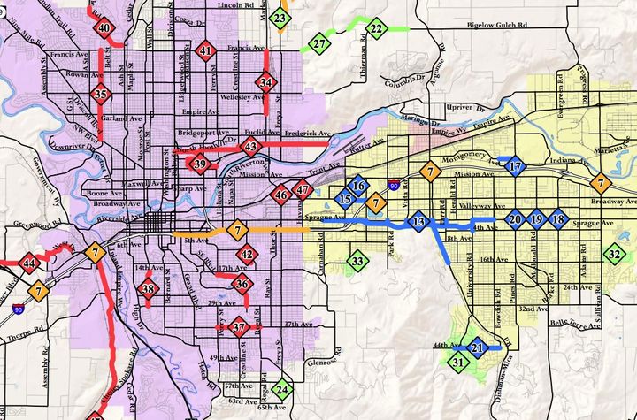 Map Identifies Roadwork In Spokane County The Spokesman Review   Roadwork Map 