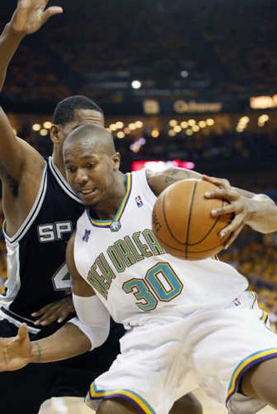 
San Antonio had no answer for New Orleans Hornets forward David West in Game 1. Associated Press
 (Associated Press / The Spokesman-Review)