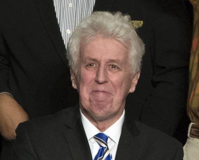 CNN commentator Jeffrey Lord, appears at a rally for President-elect Donald Trump in Hershey, Pa., on Dec. 15, 2016. CNN cut ties Thursday, Aug. 10, 2017, with Lord, a conservative commentator, after he tweeted a Nazi salute at a critic. (Matt Rourke / AP)