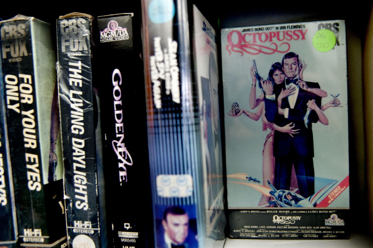Looking for James Bond on VHS? Video Theater has a shelf-full. (Kathy Plonka)