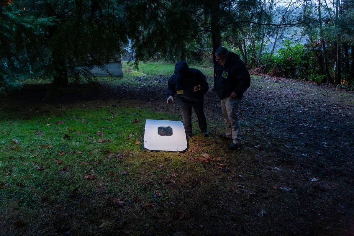 The door plug that blew off Alaska Airlines Flight 1282 on Jan. 5, 2024, landed in a Portland backyard. The incident, seen as emblematic of a long decline in Boeing standards, triggered an intense backlash against Boeing from the public, Congress and regulators.    (National Transportation Safety Board/TNS/TNS)