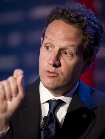 Geithner (Mark Lennihan / The Spokesman-Review)