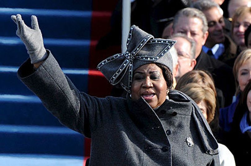 Aretha Franklin's hat at the Inauguration ceremonies... (The Spokesman-Review)