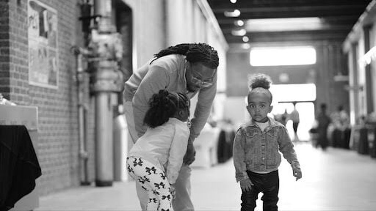 Ervin Jones, founder of Locked In Fathers Alliance, spends a few moments with the littles.  (Courtesy)
