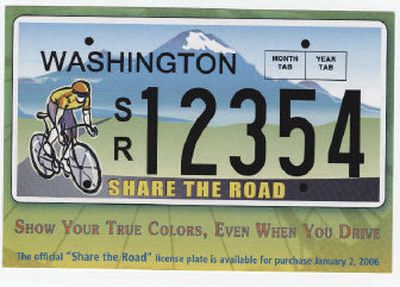 
Bicycle safety education is one of 26 causes funded by special license plates. 
 (The Spokesman-Review)