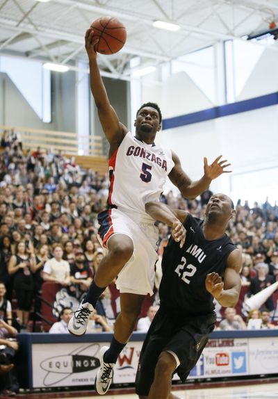 Gary Bell Jr. scores 2 of his 17 points during Gonzaga’s win. (Associated Press)