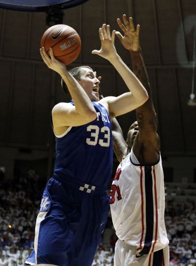 Kentucky’s Kyle Wiltjer (33) was SEC’s Sixth Man of Year as sophomore. (Associated Press)