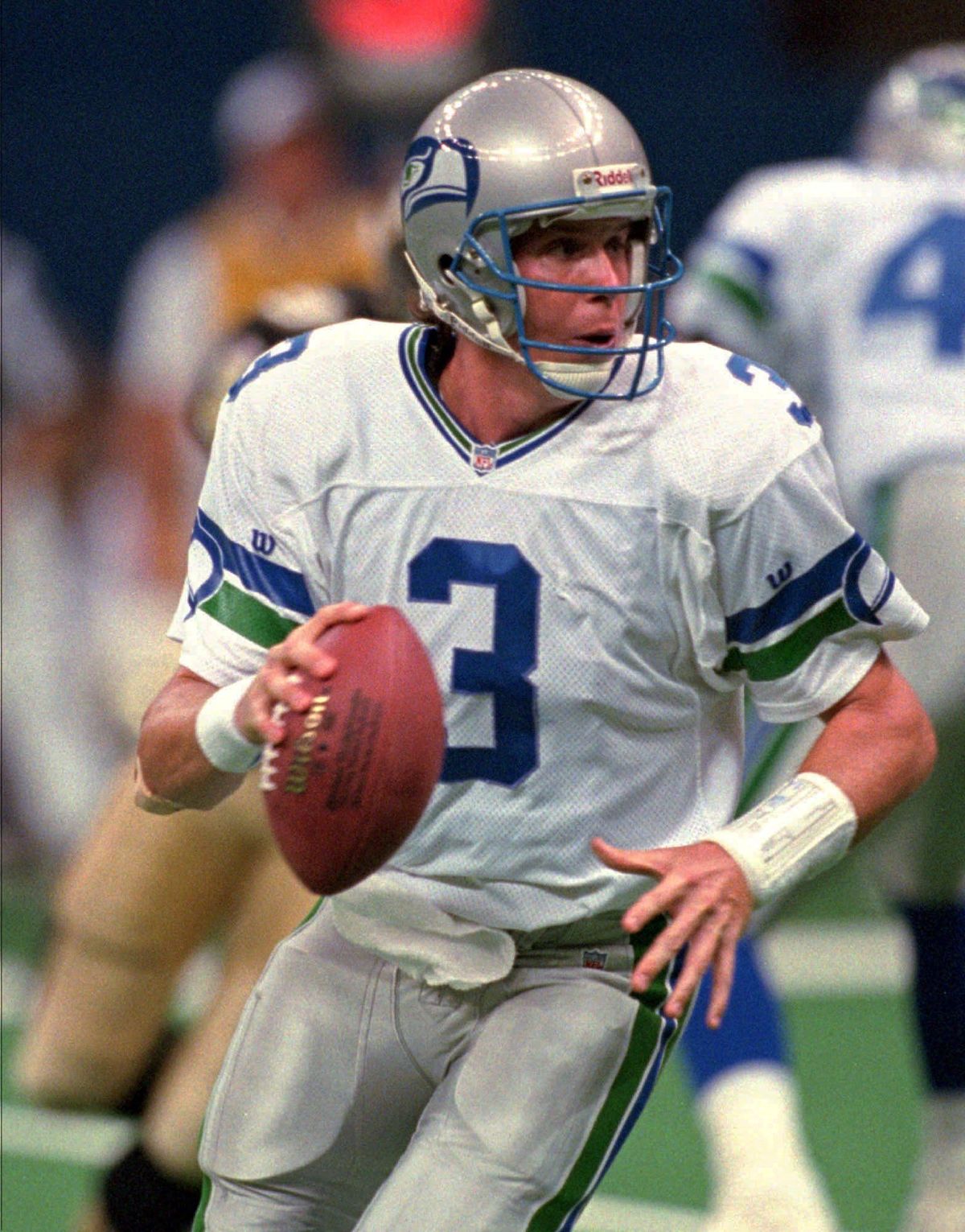 Seahawks took Rick Mirer after Drew Bledsoe was chosen by New England.  (Associated Press / The Spokesman-Review)