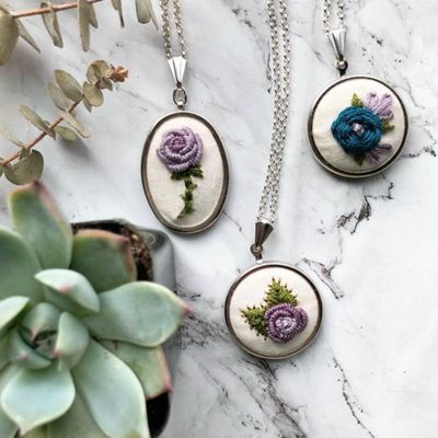 Embroidered necklaces by Hoops by Loo are among the items featured Saturday at Brrzaar.