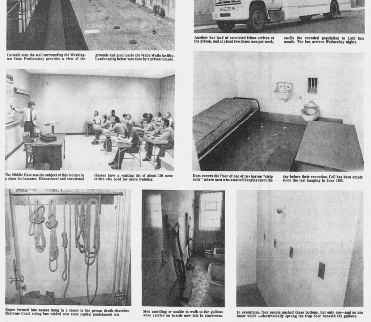 The Spokane Daily Chronicle ran pictures from inside the Washington State Penitentiary on July 8, 1976.  (Spokesman-Review archives)