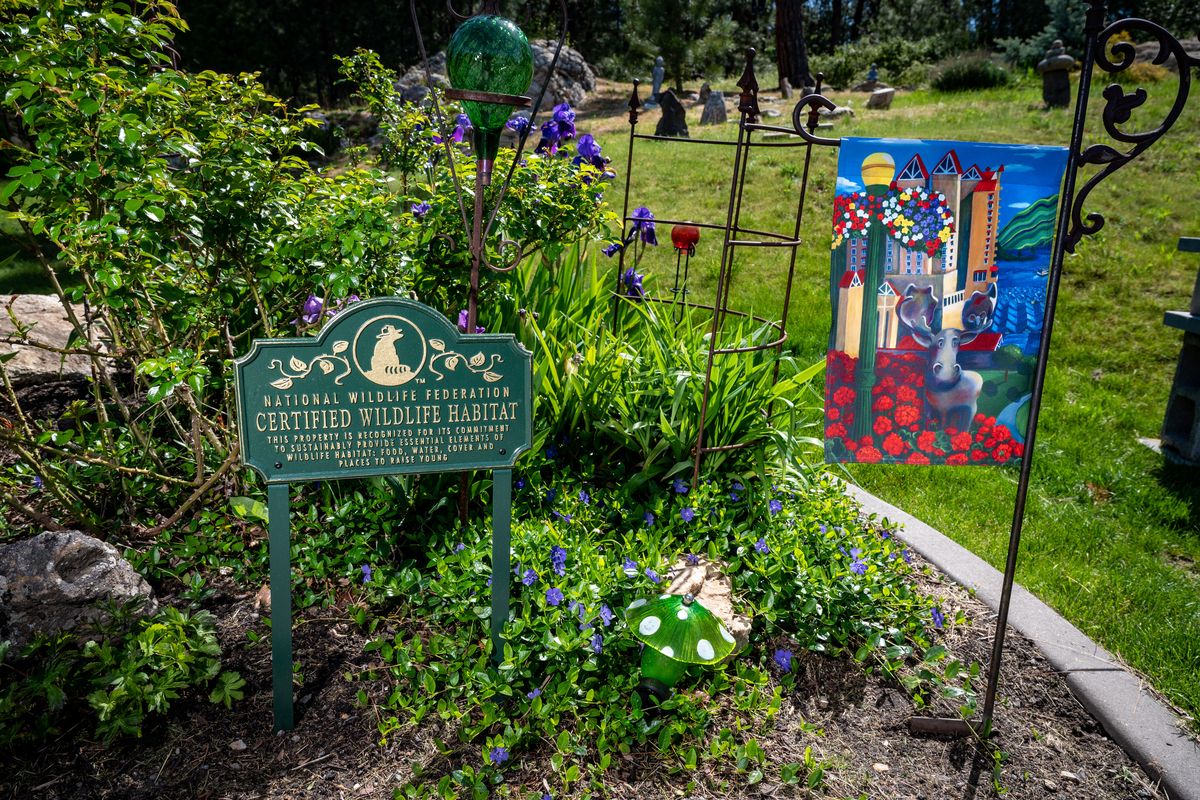 Joe Laynor has created landscaping in his yard that will be featured in the Spokane in Bloom garden tour.  (COLIN MULVANY/THE SPOKESMAN-REVI)