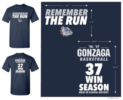 Zome Design created T-shirts to commemorate the Gonzaga men’s basketball 37-win season. This is one of two versions. (Zome Design)