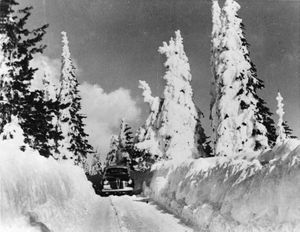 From the time Francis H. Cook constructed the first road up Mount Spokane, wintertime travel has often proved dicey. (File photo, The Spokesman-Review archive)