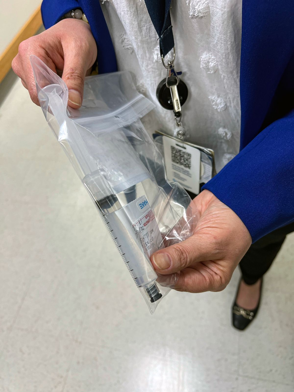 An image from Kiran Musunuru shows one of the syringes of KJ’s treatment. (Kiran Musunuru via The New York Times) – NO SALES; FOR EDITORIAL USE ONLY WITH NYT STORY SLUGGED GENE EDITING TREATMENT BY GINA KOLATA FOR MAY 15, 2025. ALL OTHER USE PROHIBITED. –  (KIRAN MUSUNURU)