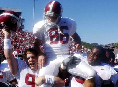 
Alabama placekicker Jamie Christensen (86) has made two-game winning kicks in the past week, beating Mississippi and Tennessee. 
 (Associated Press / The Spokesman-Review)