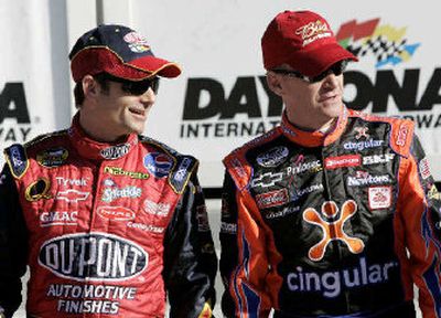 
Jeff Burton, right, will start from the pole at the Daytona 500 on Feb. 19, and Jeff Gordon will start second. 
 (Associated Press / The Spokesman-Review)