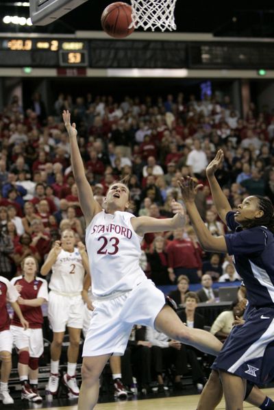 Jeanette Pohlen hits the game-winning shot at the buzzer for Stanford.  (Associated Press)